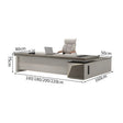 Grey Oak L-Shaped Executive Desk with Side Cabinets