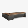 Walnut L-Shaped Executive Desk with Power and Storage