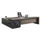 black marble modern l shaped executive desk kaguyasuLBZ 2135 main images 15