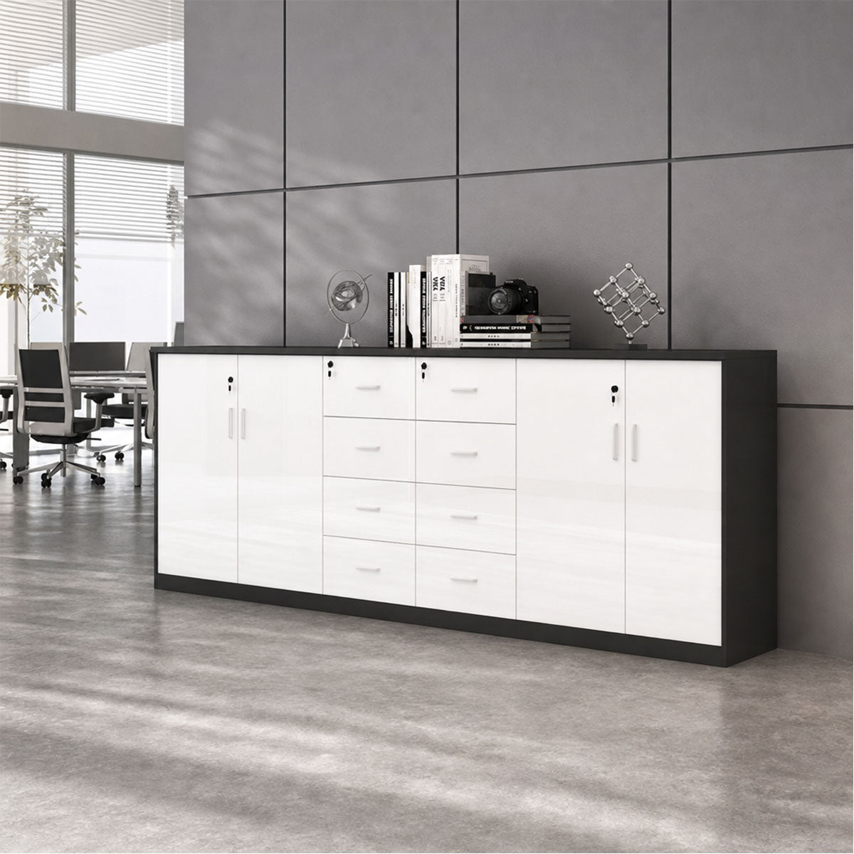 chic sideboard cabinet lockable bookcase kaguyasuCWG C077 main images 2 Main image