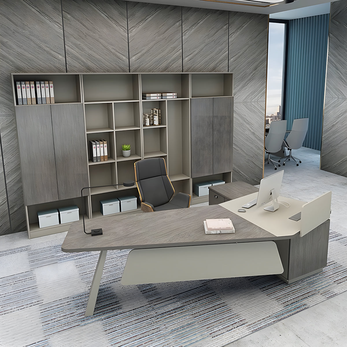curved desk corner desk with storage kaguyasuLBZ 10152 main images 3