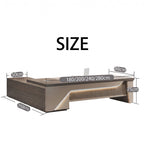 detailed image l shaped executive desk with side cabinet dial lock LBZ T068 2