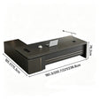 Modern L-Shaped Executive Desk with Power Outlet & Side Cabinet