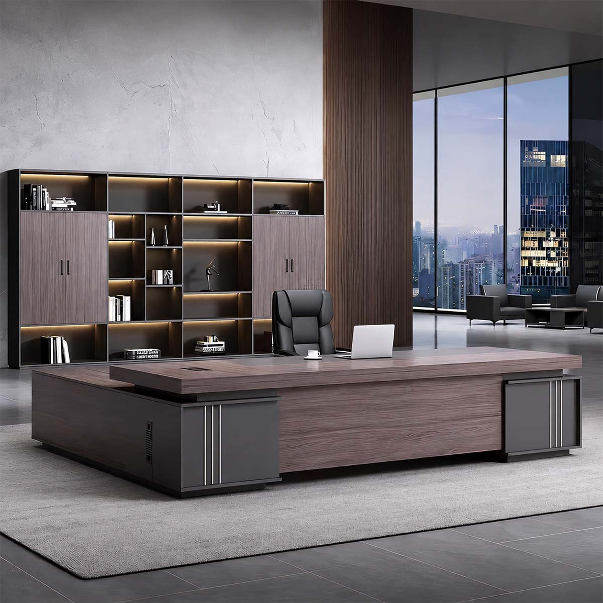 Black Walnut Desk - Large CEO Office Desk - product image 3 Main image
