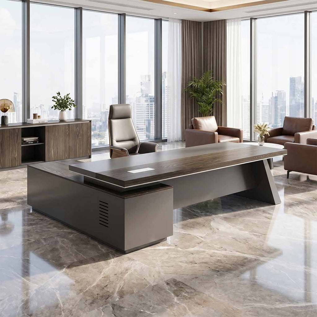 executive desk real wood l shaped office desk kaguyasuLBZ 1065 main images 2