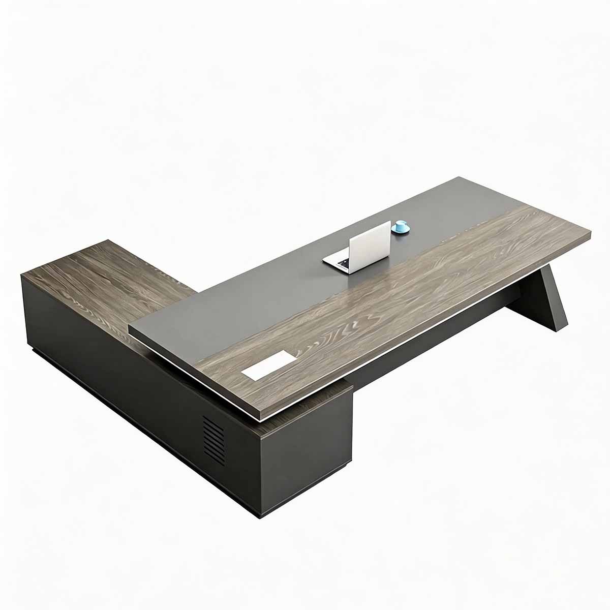 Executive Desk Real Wood | L Shaped Office Desk | Kaguyasu Secondary image