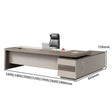 Wood-Grain Executive Desk with Side Cabinet & Dial Lock