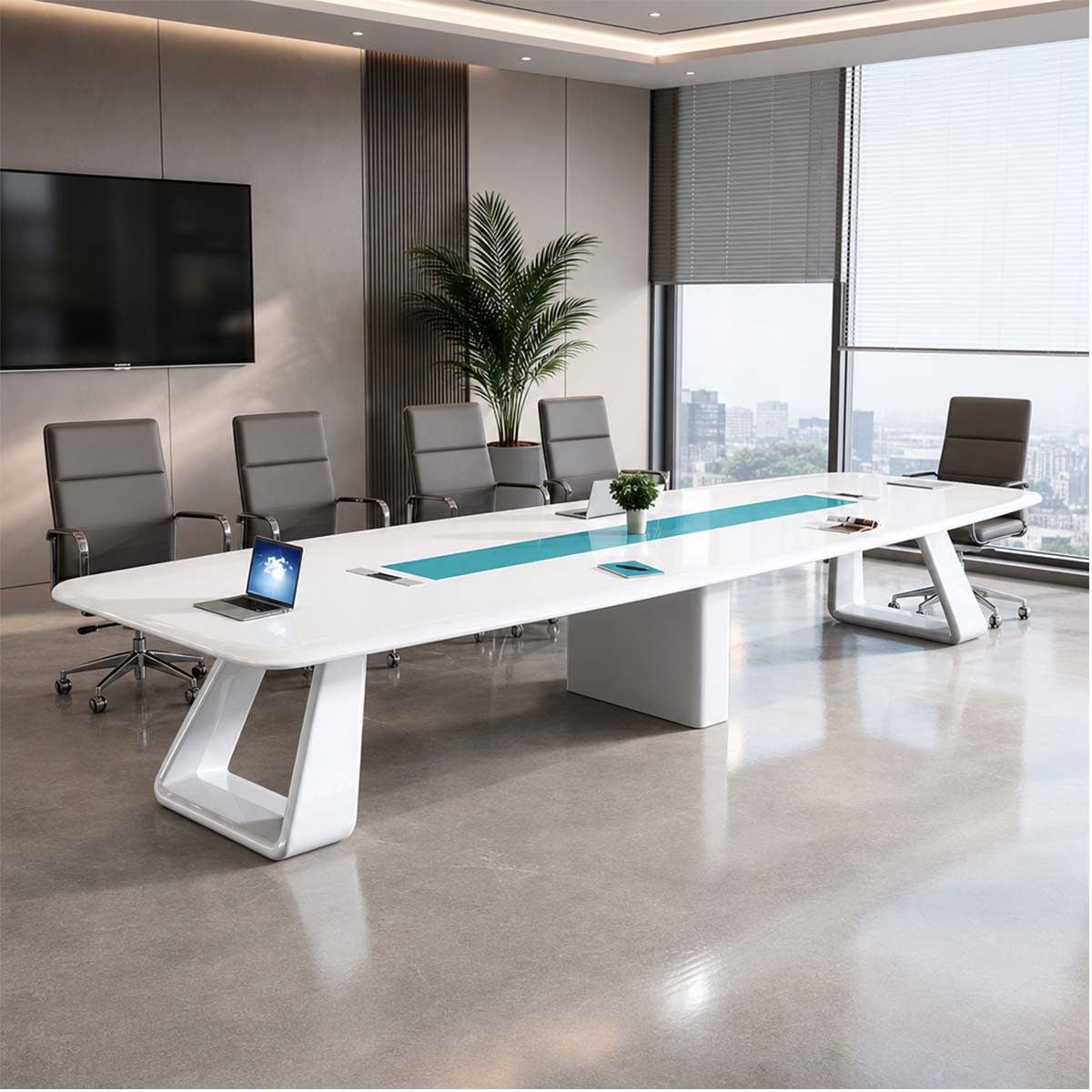 innovative meeting workspace luxury computer desk for officeHYZ 7178 main images 3