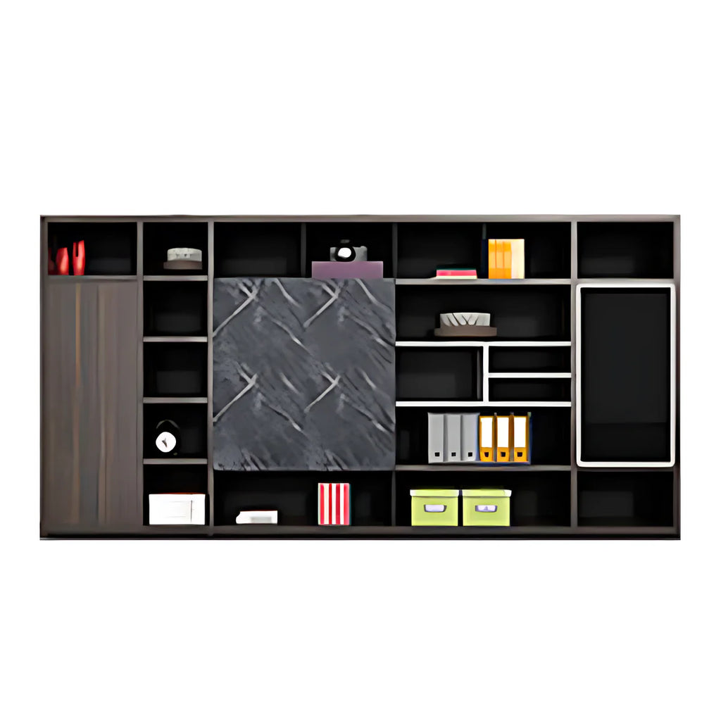 l shaped executive desk dark wood desk with storage kaguyasuLBZ 701 main images 15