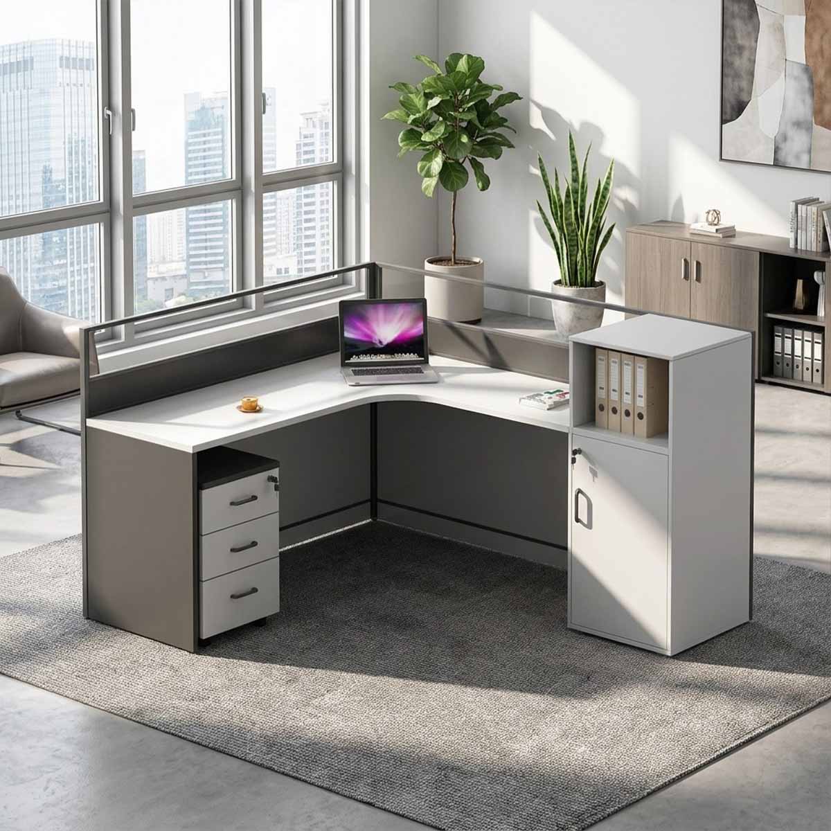 l shaped office desk work station kaguyasuBGZ k 209 main images 2 Main image
