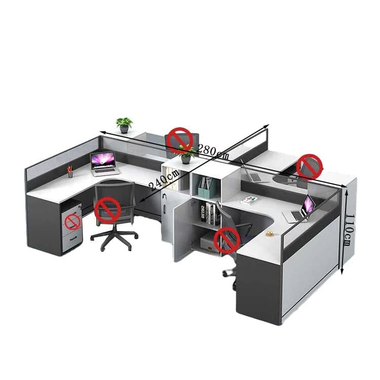 l shaped office desk work station kaguyasuBGZ k 209 main images 7
