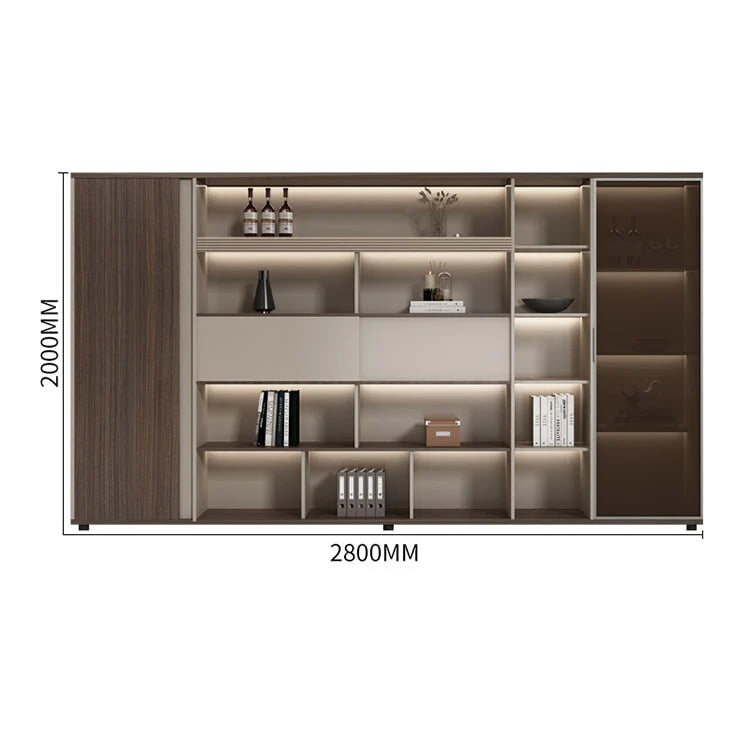 large brown bookcase cabinets and display cabinets kaguyasuLBG K005 main images 4