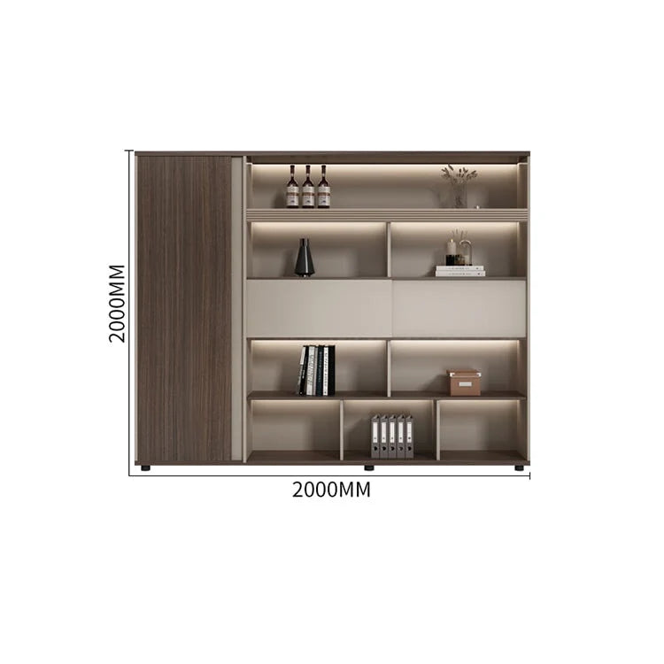 large brown bookcase cabinets and display cabinets kaguyasuLBG K005 main images 6