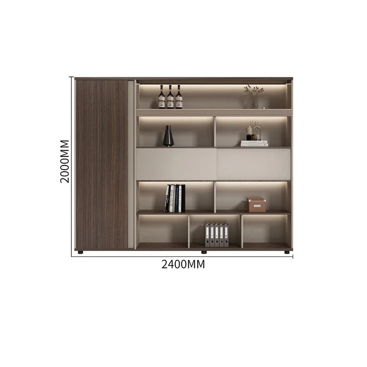 large brown bookcase cabinets and display cabinets kaguyasuLBG K005 main images 7