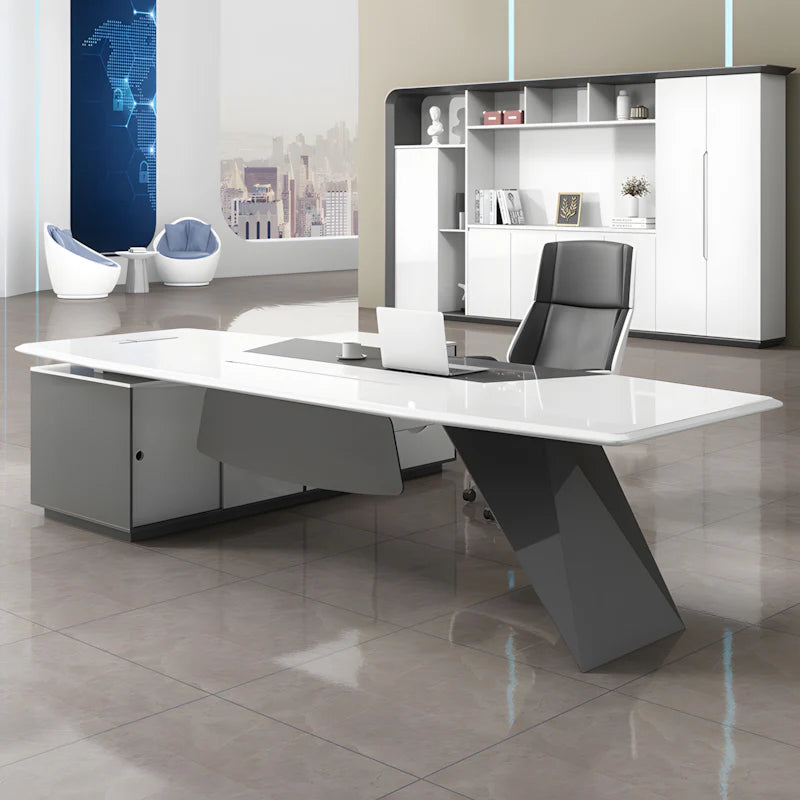 luxury executive desk high gloss l shaped desk kaguyasuLBZ 2150 main images 8