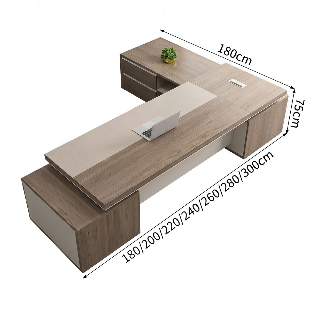 main image large executive desk with double sided storage cabinets LBZ C142 2 Main image
