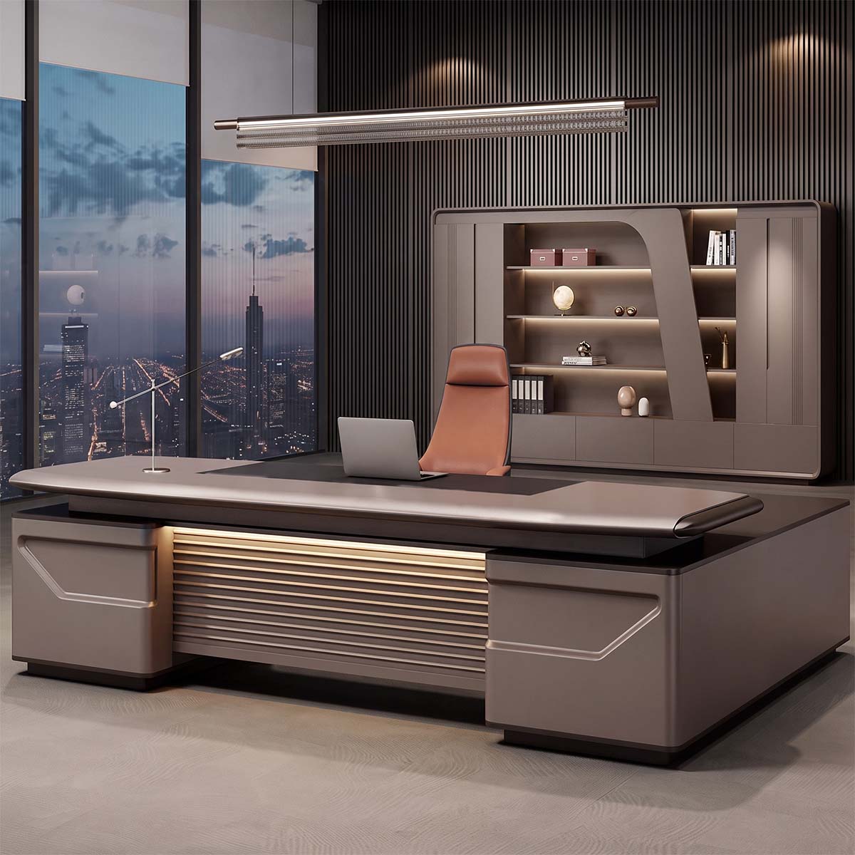 main image modern designer executive desk with side cabinet LBZ M098 2 Main image