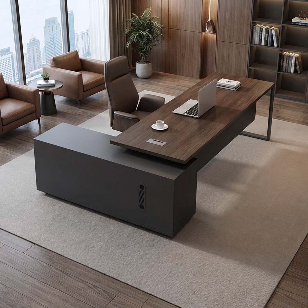 manager desk l shaped modern office desk with storage kaguyasuLBZ 10164 main images 4 Main image