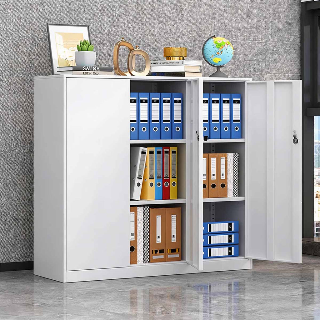 minimalist bookshelf unit white steel cupboard display kaguyasu CWG C080 main image