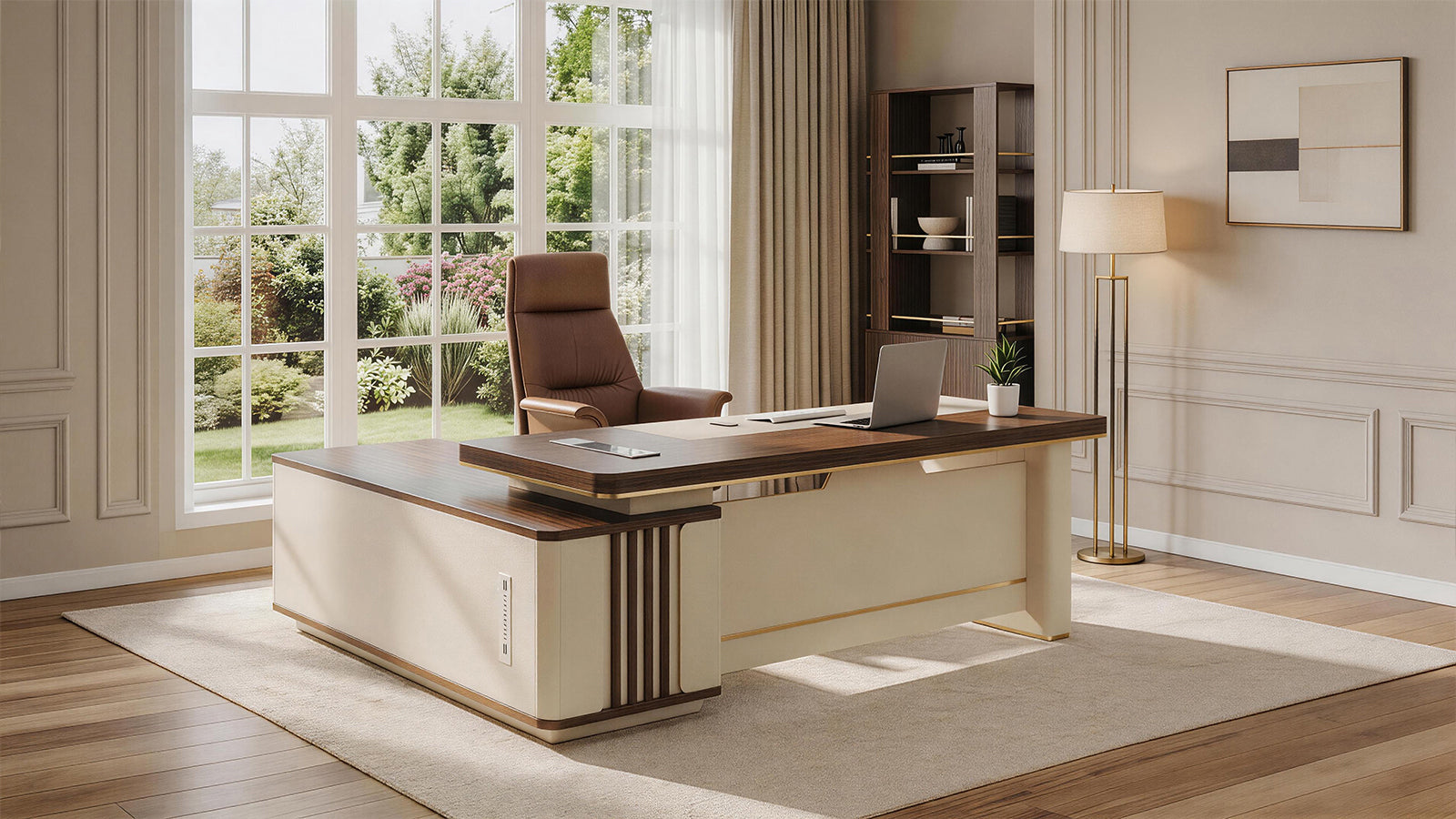 minimalist corner desk executive desk with lock kaguyasu LBZ 7214 detailed images2