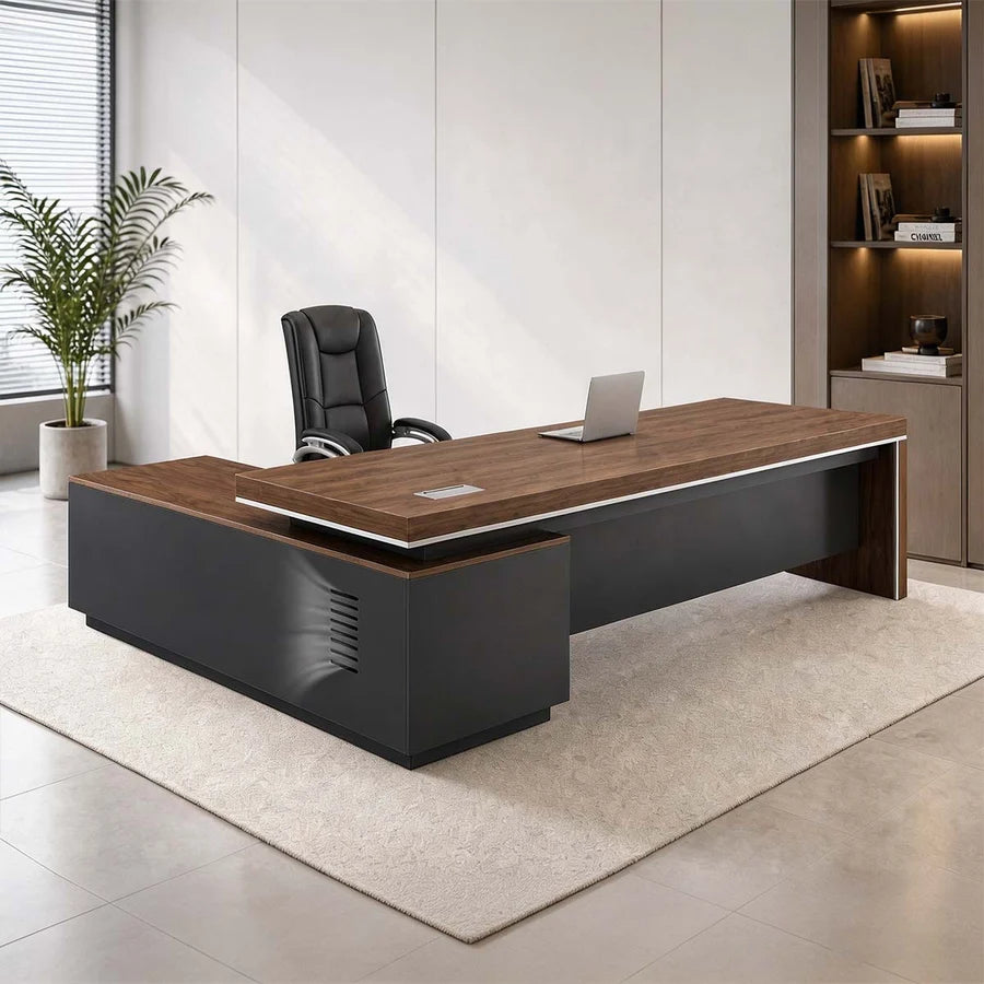 modern executive desk walnut desk with storage drawers kaguyasuLBZ 754 main images Main image