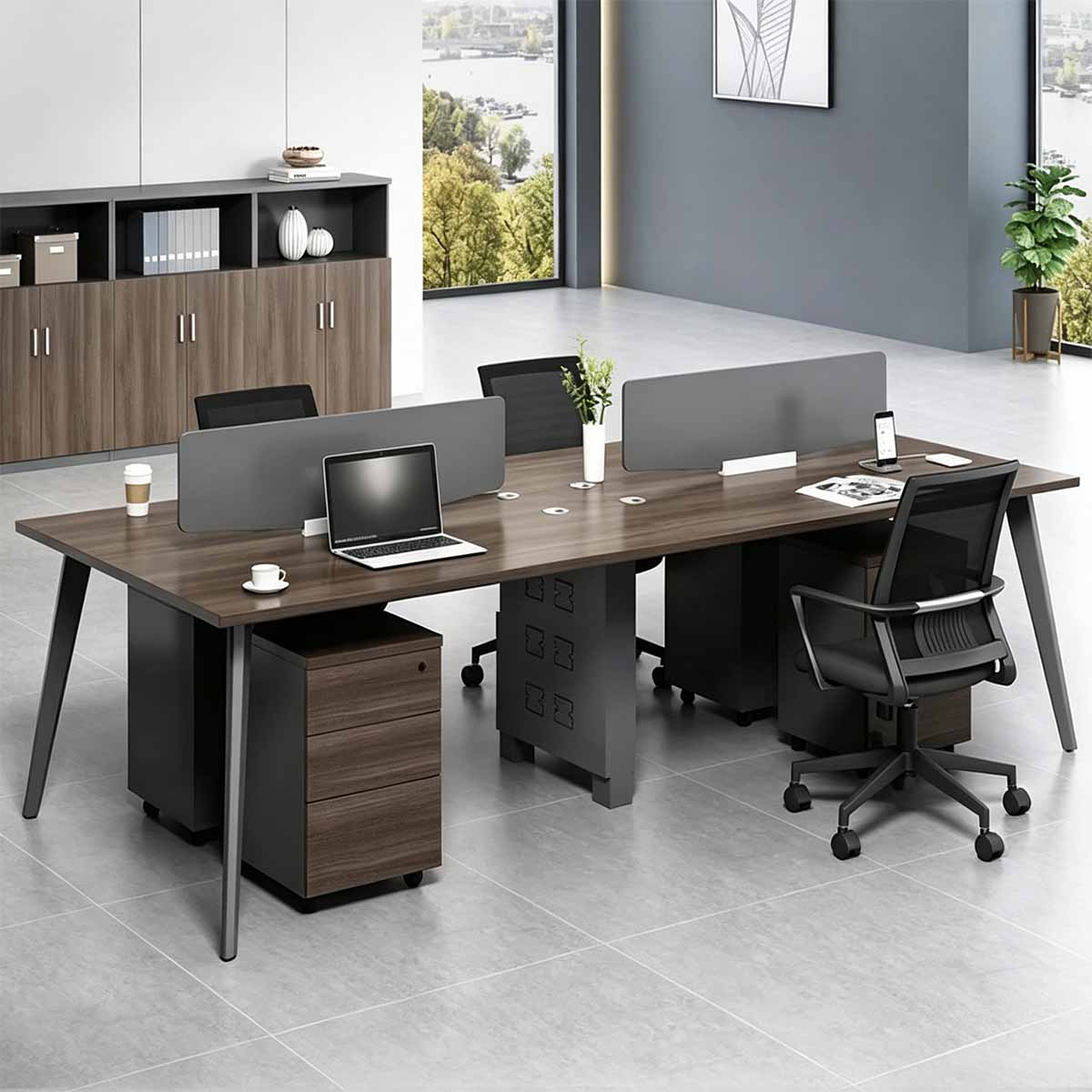 office workstation brown computer desk kaguyasu BGZ-2014 main images Main image