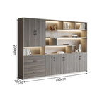 premium white bookcase cabinets and display cabinets kaguyasuCWG K098 detailed images 4