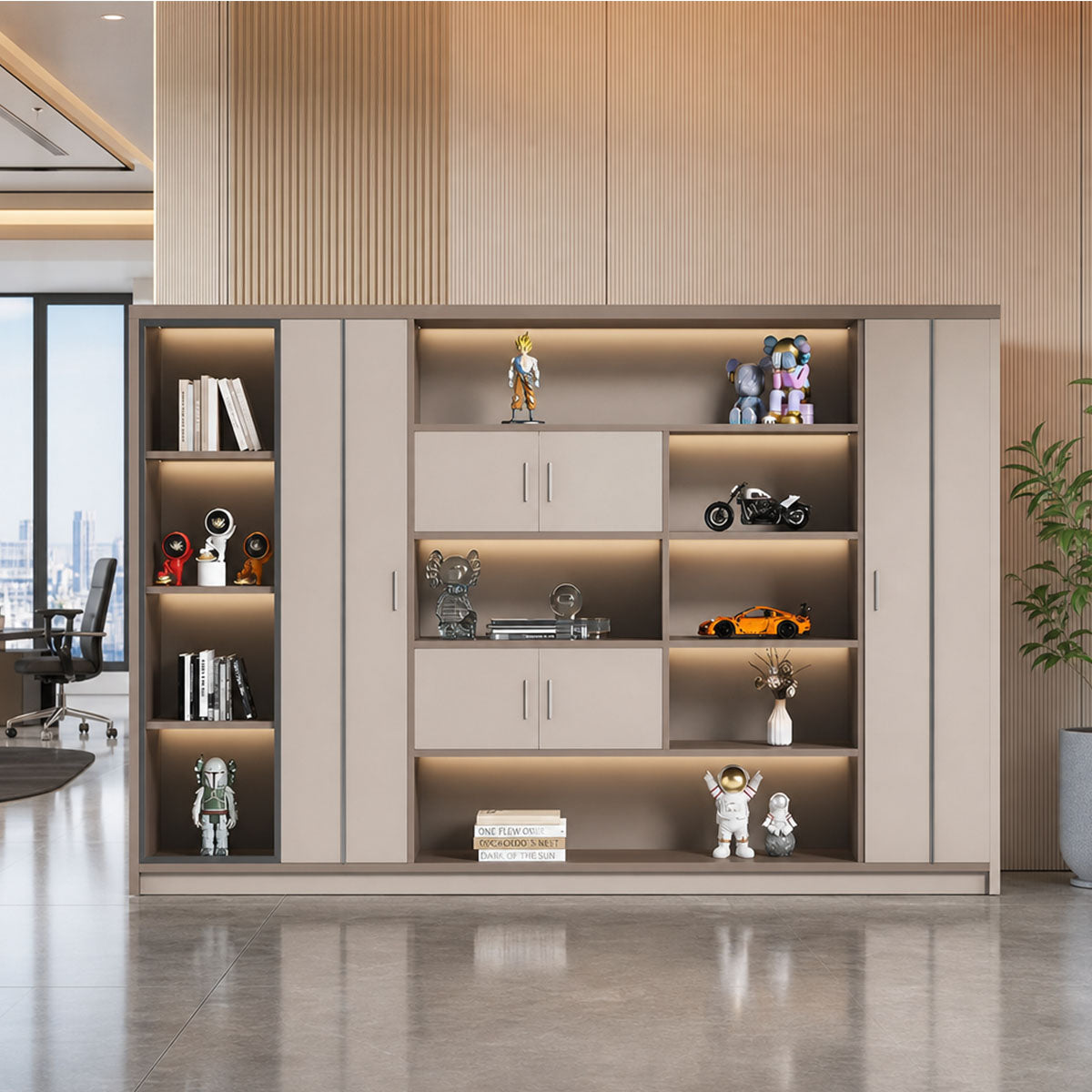 robust shelf shelving large capacity wood bookcase kaguyasuCWG K054 main images 1
