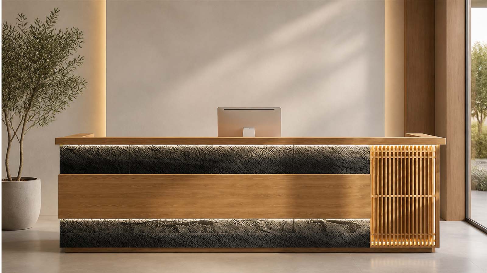salon reception desk uk wooden reception desk kaguyasuJDT M012 detailed images 4