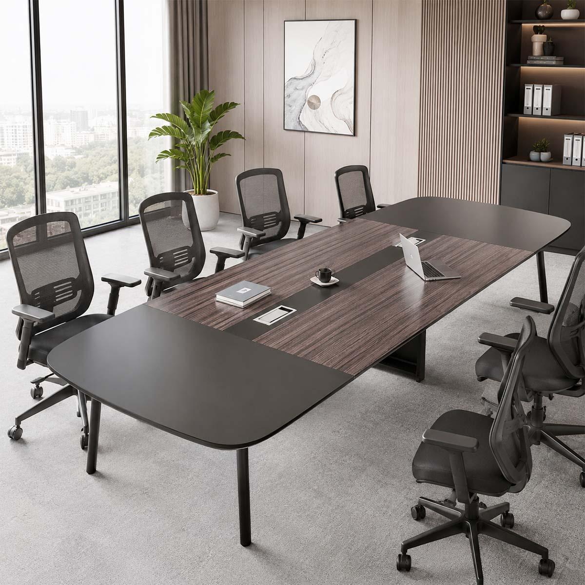 Rectangular Conference Table - 12-Seat Wooden Desk - product image 3