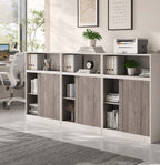 sleek grey bookcase eco friendly shelves with wood kaguyasuCWG m 034 main images 1