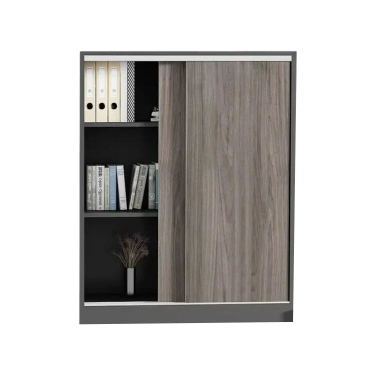 sleek grey bookcase eco friendly shelves with wood kaguyasuCWG m 034 main images 1