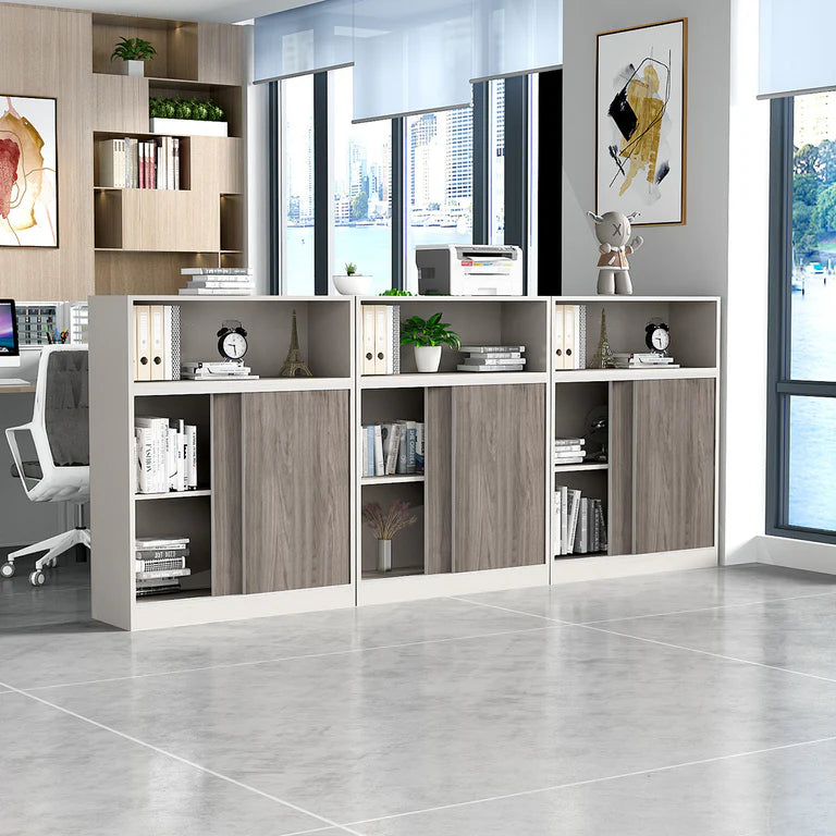 sleek grey bookcase eco friendly shelves with wood kaguyasuCWG m 034 main images 2