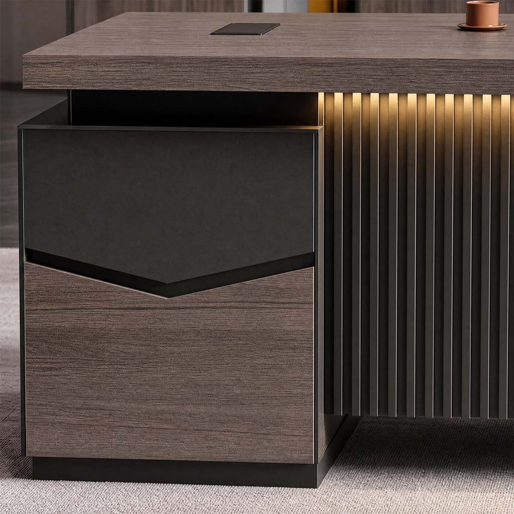 Walnut Desk - Executive Desk with Credenza - product image 14