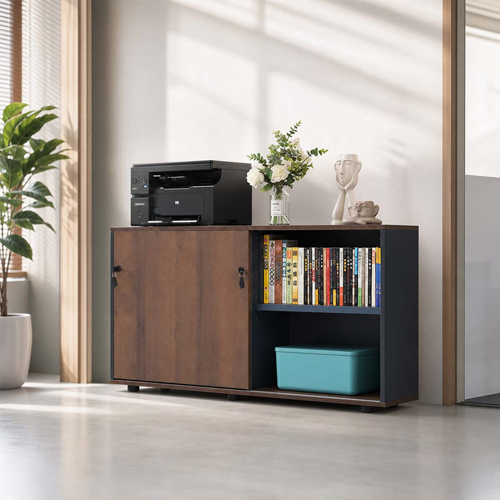 versatile bookshelf elegant sideboard cabinet in wood kaguyasuCWG 065 main images 2
