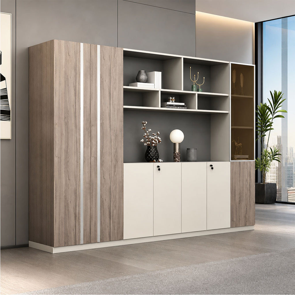 walnut executive bookcase professional cupboard display kaguyasuLBG K008 main images 1