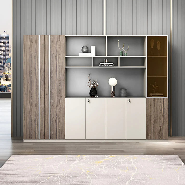 walnut executive bookcase professional cupboard display kaguyasuLBG K008 main images 1 Main image