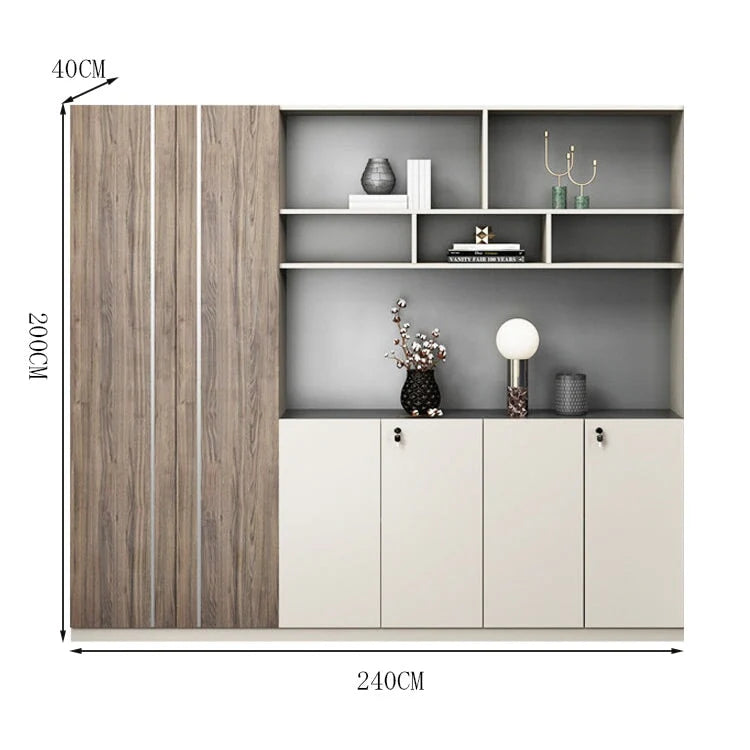 walnut executive bookcase professional cupboard display kaguyasuLBG K008 main images 4