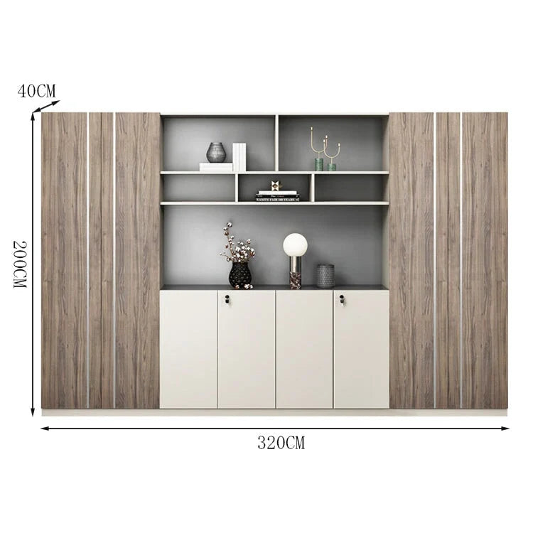 walnut executive bookcase professional cupboard display kaguyasuLBG K008 main images 6
