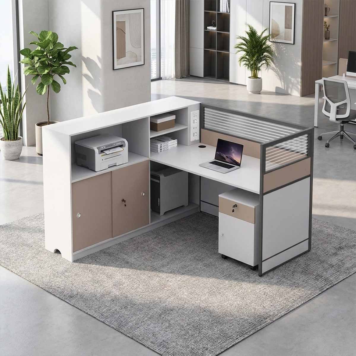 white desk with drawers white l shaped desk kaguyasuBGZ M002 main images 1 Main image