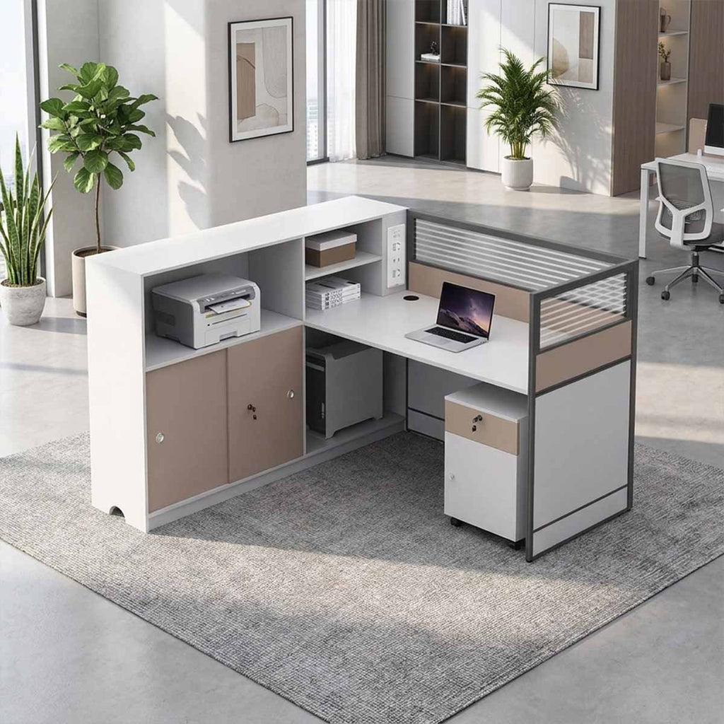 white desk with drawers white l shaped desk kaguyasuBGZ M002 main images 1