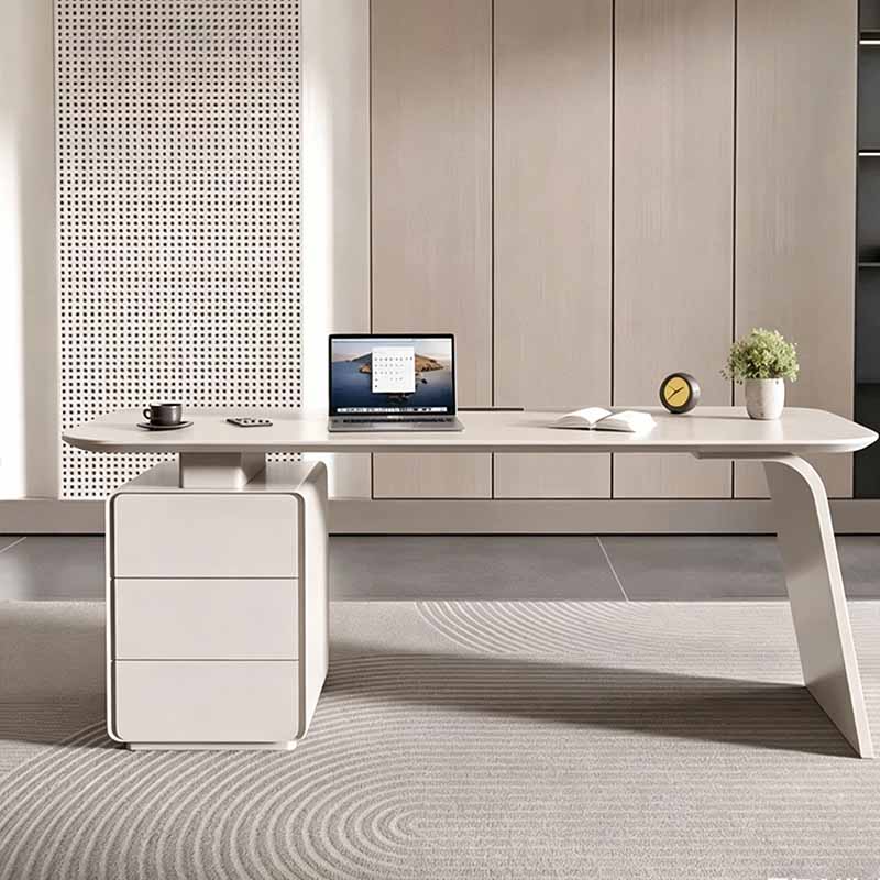 white office desk corner desk with storage kaguyasuLBZ 7212 main images 3